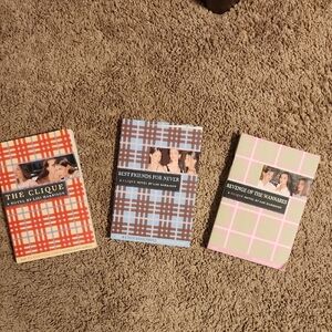The CLIQUE COLLECTION.  Set of Three Plaid Hardcover Novels